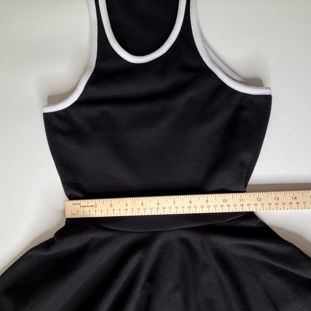 Daily Practice Anthropologie Cutout Fit and Flare Dress Small Black Ribbed Knit - Picture 12 of 13